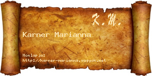 Karner Marianna névjegykártya